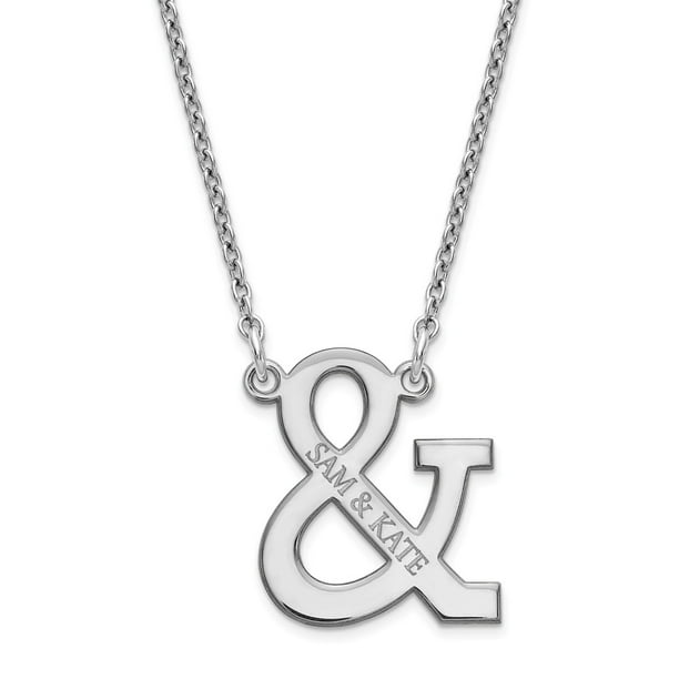Solid 925 Sterling Silver Ampersand Slide Charm Pendant